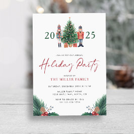 ウォーターカラーボタニカルホリデーパーティー招待状 招待状