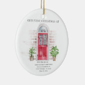 ウォーターカラーボホウアーニューホームクリスマスホリデー セラミックオーナメント (右)