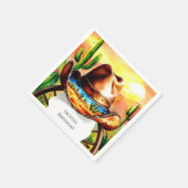 ウォーターカラーボホカウボーイ誕生日 スタンダードカクテルナプキン (角)