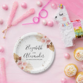 ウォーターカラーボホグリッター結婚の紙プレート ペーパープレート (パーティー)