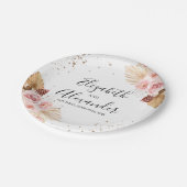 ウォーターカラーボホグリッター結婚の紙プレート ペーパープレート (アングル)