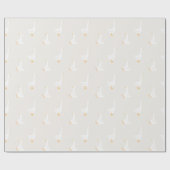 ウォーターカラーボホグースダックホワイトベージュ子供部屋 ラッピングペーパー (フラット)