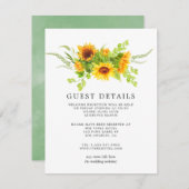 ウォーターカラーボホサンフラワーズゲ結婚スト詳細 エンクロージャーカード (正面/裏面)