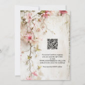 ウォーターカラーボホシックピンクフローラブライダルシャワー 招待状 (裏面)