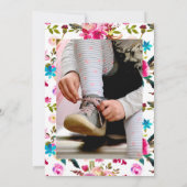 ウォーターカラーボホシックフローラお祝いオブライフ 招待状 (裏面)