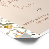 ウォーターカラーボホシックフローラフラワーバー ポスター (角)