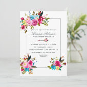 ウォーターカラーボホシックフローラブライダルシャワー招待状 招待状 (スタンド正面)