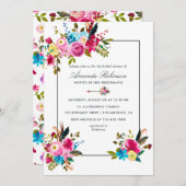 ウォーターカラーボホシックフローラブライダルシャワー招待状 招待状 (正面/裏面)