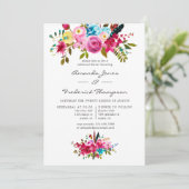 ウォーターカラーボホシックフローラリハーサルディナー 招待状 (スタンド正面)