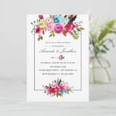 ウォーターカラーボホシックフローラリハーサルディナー 招待状 (スタンド正面)