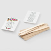 ウォーターカラーボホシックフローラ結婚式 プログラム ハンドファン (組立なし)