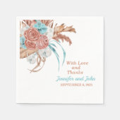 ウォーターカラーボホテラコッタフローラ結婚ズ スタンダードカクテルナプキン (正面)