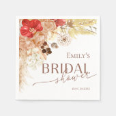 ウォーターカラーボホテラコッタブライダルシャワーナプキンス スタンダードカクテルナプキン (正面)