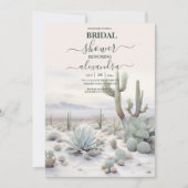 ウォーターカラーボホデザートマウンテンブライダルシャワー 招待状 (正面)