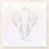 ウォーターカラーボホフォレストエレファント ガラスコースター (裏面)