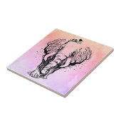 ウォーターカラーボホフォレストエレファント タイル (側面)