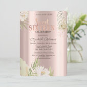 ウォーターカラーボホフローラバラ金ゴールドスウィート16 招待状 (スタンド正面)