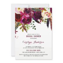 ウォーターカラーボホフローラ秋ブライダルシャワー