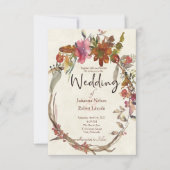 ウォーターカラーボホフローラ結婚式招待状 招待状 (正面)