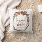 ウォーターカラーボホフローラ装飾用クッション クッション (ブランケット)