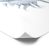 ウォーターカラーボホブルーフェザープリント ポスター (角)