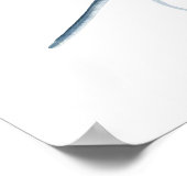 ウォーターカラーボホブルーフェザープリント ポスター (角)