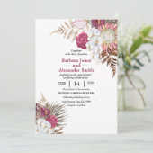 ウォーターカラーボホブーケ招待状 招待状 (スタンド正面)