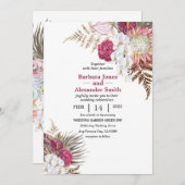 ウォーターカラーボホブーケ招待状 招待状 (正面/裏面)