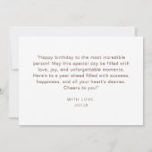 ウォーターカラーボホワイルドフラワーポピーハッピーバースデー カード (裏面)