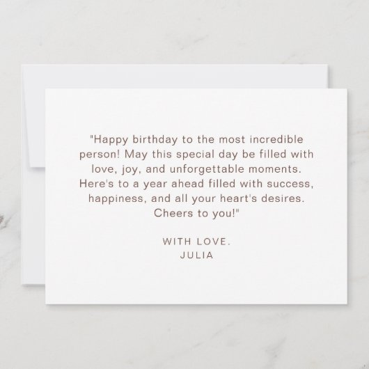 ウォーターカラーボホワイルドフラワーポピーハッピーバースデー カード (裏面)