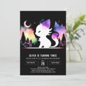 ウォーターカラーボホーキャット誕生日 招待状 (スタンド正面)