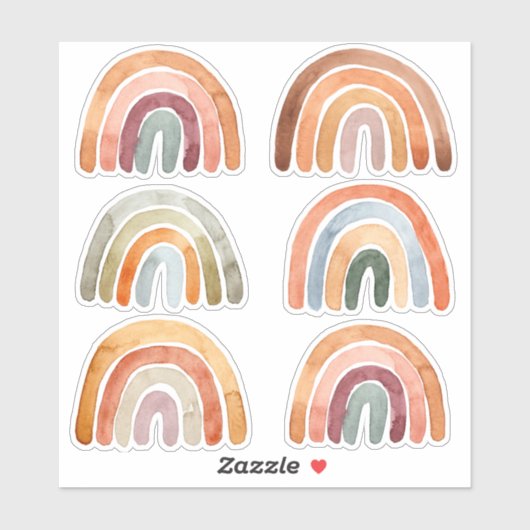 ウォーターカラーボホーレインボーコレクション シール (シート)