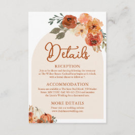 ウォーターカラーボホ秋パンプキ結婚ンの詳細 エンクロージャーカード