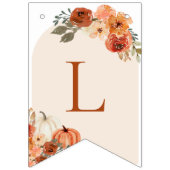 ウォーターカラーボホ秋リトルカボチャ秋フローラ バンティングフラッグ (第2の旗)