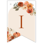 ウォーターカラーボホ秋リトルカボチャ秋フローラ バンティングフラッグ (第3の旗)