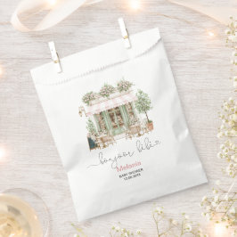 ウォーターカラーボンジュールベベのベビーシャワー紙皿 フェイバーバッグ