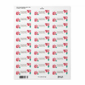 ウォーターカラーポインセティアホリデイ差出人住所ラベル ラベル (フルシート)