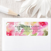 ウォーターカラーポインセティアホリデイ差出人住所ラベル ラベル (インサイチュ)