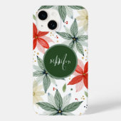 ウォーターカラーポインセティアホリデイ Case-Mate iPhoneケース (裏面)