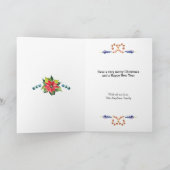 ウォーターカラーポインセティア – バーティカルホリデー折り畳みカード シーズンカード (内部)