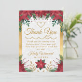 ウォーターカラーポイントセティアウィンターキンセニェラ サンキューカード (スタンド正面)