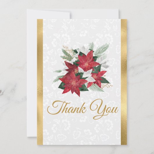 ウォーターカラーポイントセティアウィンターキンセニェラ サンキューカード (裏面)