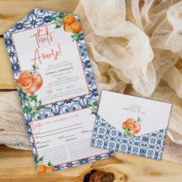 ウォーターカラーポジターノアペロルスピリッツレシピカード オールインワン招待状