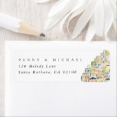 ウォーターカラーポジターノイタリア差出人住所ラベル ラベル (インサイチュ)