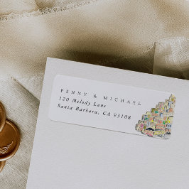 ウォーターカラーポジターノイタリア差出人住所ラベル ラベル