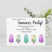 ウォーターカラーポップスチクルサマーパーティの招待状 招待状 (スタンド正面)