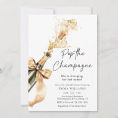 ウォーターカラーポップ・アートのザシャンパンブライダルシャワー 招待状 (正面)