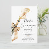 ウォーターカラーポップ・アートのザシャンパンブライダルシャワー 招待状 (スタンド正面)