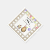 ウォーターカラーポテト 1歳の誕生日 スタンダードカクテルナプキン (角)