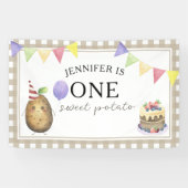 ウォーターカラーポテト 1歳の誕生日 横断幕 (横)